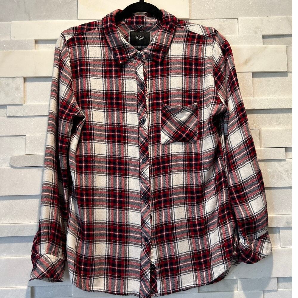 Rails Revolve Hunter Long Sleeve Button Up Plaid … - image 2